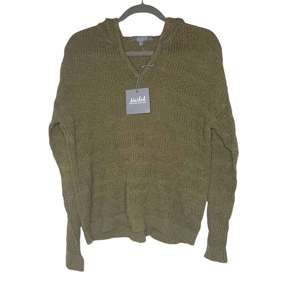 MARLED Olive Green Hooded Sweater M NWT - Picture 2 of 8